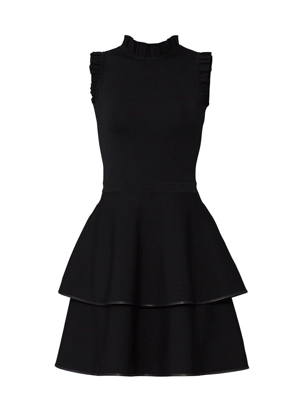 Nwt! Parker Ryker Knit Ruffled Sleeveless Black Mini Dress Size XS